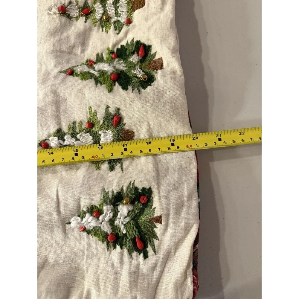 Bella Lux Christmas Embroidered Plaid Square Pillow Cover, 20 x 20 in, set of 2
